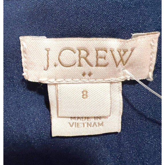 J. Crew Navy Ivory Tweed Sheath Dress Eyelet Panel Size 8 - Picture 11 of 12